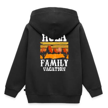 Hola Family Holidays Family Holidays Family - Kids Premium Organic Hoodie - black - Back - AI Model Kid Male (0cm)