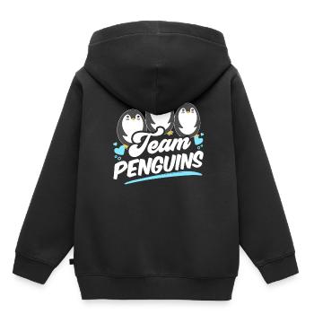 Team Pinguine Liebhaber Süß Pinguin Tier - Kinder Premium Organic Hoodie - Schwarz - Hinten - AI Model Kid Male (0cm)