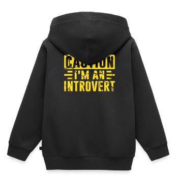 Beware I'm an introvert Shy - Kids Premium Organic Hoodie - black - Back - AI Model Kid Male (0cm)