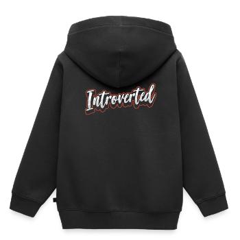 Introverted Sarcasm Introverted Shy - Kids Premium Organic Hoodie - black - Back - AI Model Kid Male (0cm)