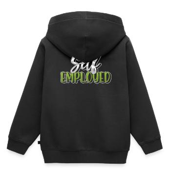 Freelance indépendant Freelance - Sweat Premium à capuche enfant bio - noir - Dos - AI Model Kid Male (0cm)