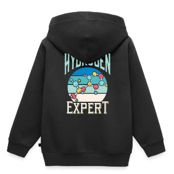 Expert en hydrogène Énergie des éléments hydrogène - Sweat Premium à capuche enfant bio - noir - Dos - AI Model Kid Male (0cm)