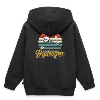 Élément hydrogène Énergie Hydrogène - Sweat Premium à capuche enfant bio - noir - Dos - AI Model Kid Male (0cm)