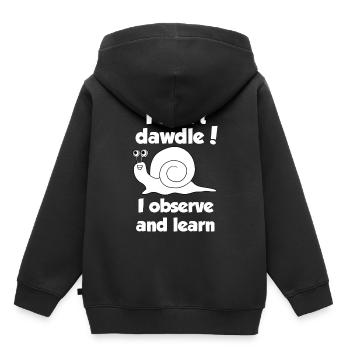 Schnecke - Kinder Premium Organic Hoodie - Schwarz - Hinten - AI Model Kid Male (0cm)