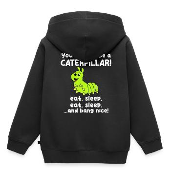 Chenille - Sweat Premium à capuche enfant bio - noir - Dos - AI Model Kid Male (0cm)