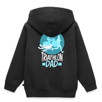 Triathlon Papa Triathlons Triathlete Triathlete - Kids Premium Organic Hoodie - black - Back - AI Model Kid Male (0cm)