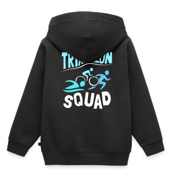 Triathlon Équipe Triathlon Triathlète Triathlète - Sweat Premium à capuche enfant bio - noir - Dos - AI Model Kid Male (0cm)