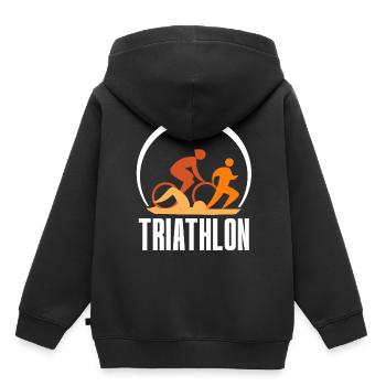 Triathlon Triathlete Triathlons Triathlete Sport - Kids Premium Organic Hoodie - black - Back - AI Model Kid Male (0cm)
