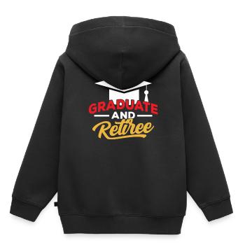 Diplômés et retraités diplômés-entreprise - Sweat Premium à capuche enfant bio - noir - Dos - AI Model Kid Male (0cm)