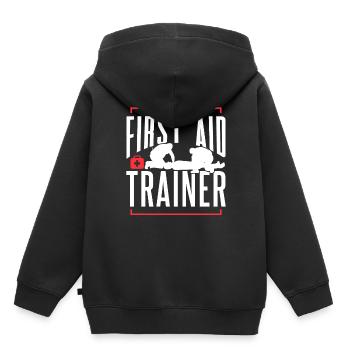 Erste Hilfe Ausbilder Kurs Sofortmaßnahmen Lehrer - Kinder Premium Organic Hoodie - Schwarz - Hinten - AI Model Kid Male (0cm)