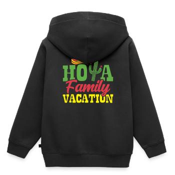 Hola Family Holiday Family Family Holidays - Kids Premium Organic Hoodie - black - Back - AI Model Kid Male (0cm)
