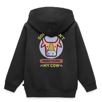 Je n’ai pas besoin de caresser mes vaches - Sweat Premium à capuche enfant bio - noir - Dos - AI Model Kid Male (0cm)