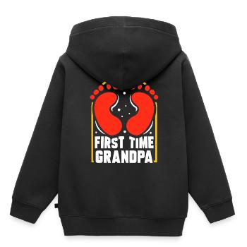 La première fois grand-père première fois grands-parents doux - Sweat Premium à capuche enfant bio - noir - Dos - AI Model Kid Male (0cm)