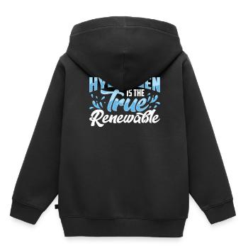 Hydrogen is the true renewable energy - Kids Premium Organic Hoodie - black - Back - AI Model Kid Male (0cm)