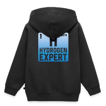 Hydrogen Expert Élément d’énergie hydrogène - Sweat Premium à capuche enfant bio - noir - Dos - AI Model Kid Male (0cm)