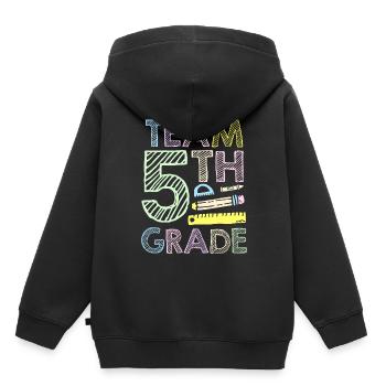 Équipe 5 Grade Fifth Fifth Grader School - Sweat Premium à capuche enfant bio - noir - Dos - AI Model Kid Male (0cm)
