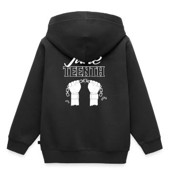 Juneteenth Black African American Afrika 1865 - Kinder Premium Organic Hoodie - Schwarz - Hinten - AI Model Kid Male (0cm)