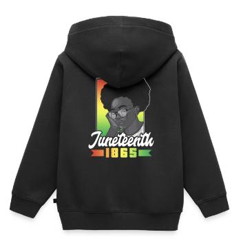 Juneteenth 1865 African American Black Afrika - Kinder Premium Organic Hoodie - Schwarz - Hinten - AI Model Kid Male (0cm)