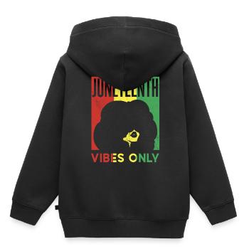Nur Juneteenth Vibes Black African American 1865 - Kinder Premium Organic Hoodie - Schwarz - Hinten - AI Model Kid Male (0cm)