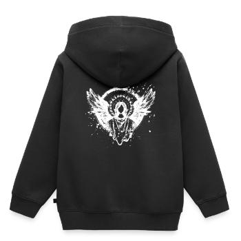Épopée de l’ange au-delà de la mort Résurrection Jésus Dieu - Sweat Premium à capuche enfant bio - noir - Dos - AI Model Kid Male (0cm)