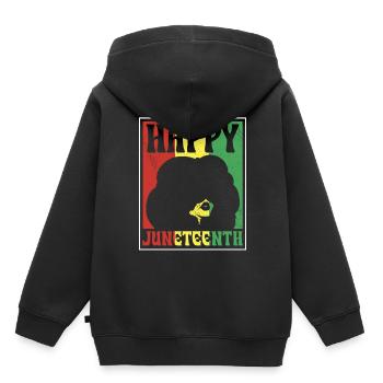 Fröhlicher Juneteenth African American 1865 Black - Kinder Premium Organic Hoodie - Schwarz - Hinten - AI Model Kid Male (0cm)