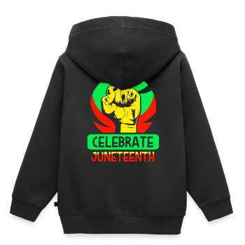 Feiert Den Juneteenth 1865 African American Black - Kinder Premium Organic Hoodie - Schwarz - Hinten - AI Model Kid Male (0cm)