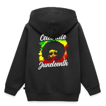 Feiert Den Juneteenth Black 1865 African American - Kinder Premium Organic Hoodie - Schwarz - Hinten - AI Model Kid Male (0cm)