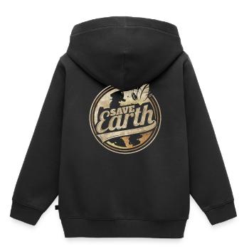 Logo Save Earth For Earth Day - Kinder Premium Organic Hoodie - Schwarz - Hinten - AI Model Kid Male (0cm)