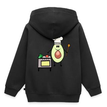 Avocado Vegetable Hobby Chef Vegetarian Cuisine - Kids Premium Organic Hoodie - black - Back - AI Model Kid Male (0cm)