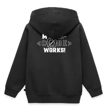 Mein Code Funktioniert Programmieren Coding Coder - Kinder Premium Organic Hoodie - Schwarz - Hinten - AI Model Kid Male (0cm)