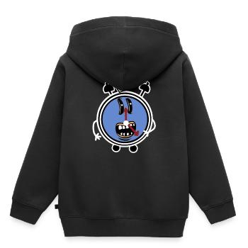 Cloches Réveil Temps Fatigué lève-tard paresseux - Sweat Premium à capuche enfant bio - noir - Dos - AI Model Kid Male (0cm)