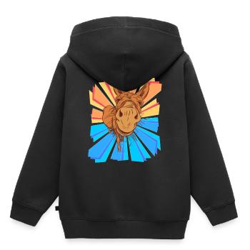 Esel Geschenk Huftiere Muli Pferd Pony Kinder Kind - Kinder Premium Organic Hoodie - Schwarz - Hinten - AI Model Kid Male (0cm)