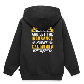 Agent d’assurance Vendeur d’assurance - Sweat Premium à capuche enfant bio - noir - Dos - AI Model Kid Male (0cm)