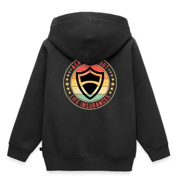 Agent d’assurance Vendeur d’assurance - Sweat Premium à capuche enfant bio - noir - Dos - AI Model Kid Male (0cm)