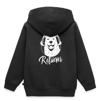 Retriever Chien de compagnie Dictons Retrievers - Sweat Premium à capuche enfant bio - noir - Dos - AI Model Kid Male (0cm)