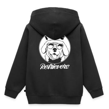 J’adore Retriever Pet Retrievers Dog - Sweat Premium à capuche enfant bio - noir - Dos - AI Model Kid Male (0cm)