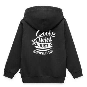 Les jumeaux cool viennent d’apparaître Humour - Sweat Premium à capuche enfant bio - noir - Dos - AI Model Kid Male (0cm)