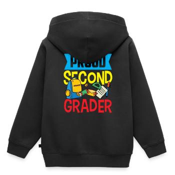 Stolzer Zweitklässler Zweite Klasse Lehrer Schule - Kinder Premium Organic Hoodie - Schwarz - Hinten - AI Model Kid Male (0cm)