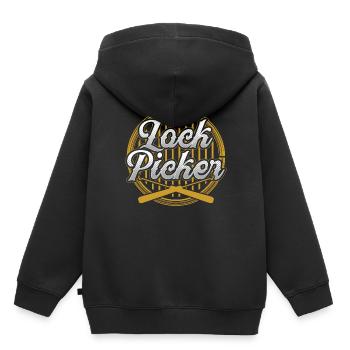 Schlossknacker Lock Picker Lock Picking Schloss - Kinder Premium Organic Hoodie - Schwarz - Hinten - AI Model Kid Male (0cm)