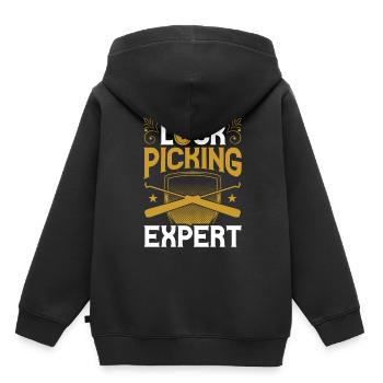 Lockpicking Experte Schloss Lock Picking Knacken - Kinder Premium Organic Hoodie - Schwarz - Hinten - AI Model Kid Male (0cm)