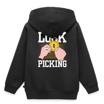 Lock Picking Cracker Crack Lock Lockpicking - Kids Premium Organic Hoodie - black - Back - AI Model Kid Male (0cm)