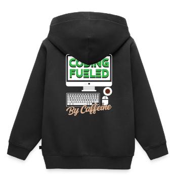 Programmation alimentée par le codage de la caféine - Sweat Premium à capuche enfant bio - noir - Dos - AI Model Kid Male (0cm)