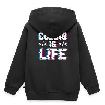 Coding is Life Programmer Coder Code - Kids Premium Organic Hoodie - black - Back - AI Model Kid Male (0cm)