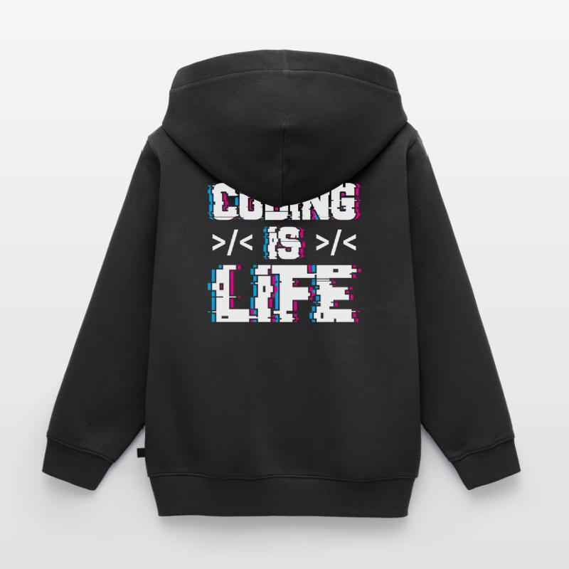 Coding is Life Programmer Coder Code Kids Premium Organic Hoodie