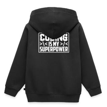Coding Ist Meine Superkraft Programmierer Coder - Kinder Premium Organic Hoodie - Schwarz - Hinten - AI Model Kid Male (0cm)
