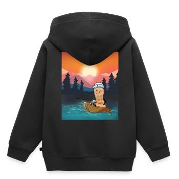 Peanut Leisure Fishing Rod Fishing Rod Fishing - Kids Premium Organic Hoodie - black - Back - AI Model Kid Male (0cm)