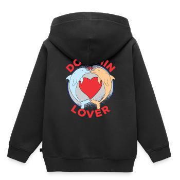 Amoureux des dauphins Dauphins Dauphins Dauphins - Sweat Premium à capuche enfant bio - noir - Dos - AI Model Kid Male (0cm)