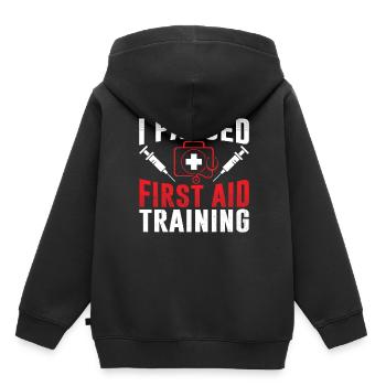 Ich Habe Einen Erste Hilfe Kurs Bestanden Lehrer - Kinder Premium Organic Hoodie - Schwarz - Hinten - AI Model Kid Male (0cm)