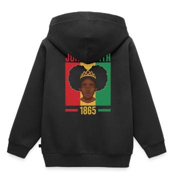 Juneteenth 1865 African American Black Afrika - Kinder Premium Organic Hoodie - Schwarz - Hinten - AI Model Kid Male (0cm)