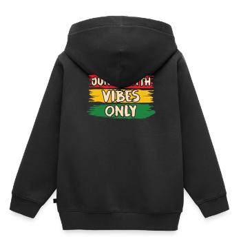 Nur Juneteenth Vibes Black 1865 African American - Kinder Premium Organic Hoodie - Schwarz - Hinten - AI Model Kid Male (0cm)